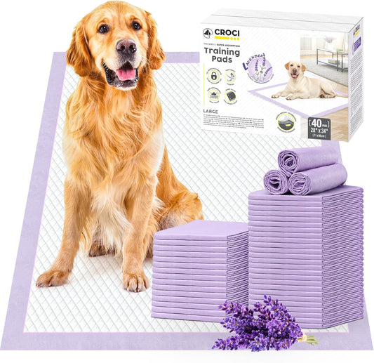 CROCI Dog Pads Extra Large 28x34in, Puppy Pads with Adhesive Tabs Super Absorbent Up to 8 Cups, Disposable (40 Counts)