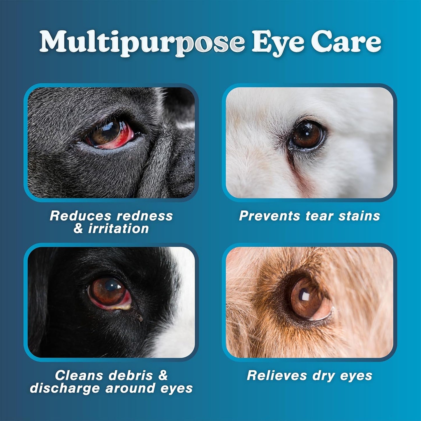 Large Pet Eye Wash 5.1 oz Gentle Eye Irritation Solution for Pets – Removes Dirt, Debris & Tear Stains – Safe for Daily Use