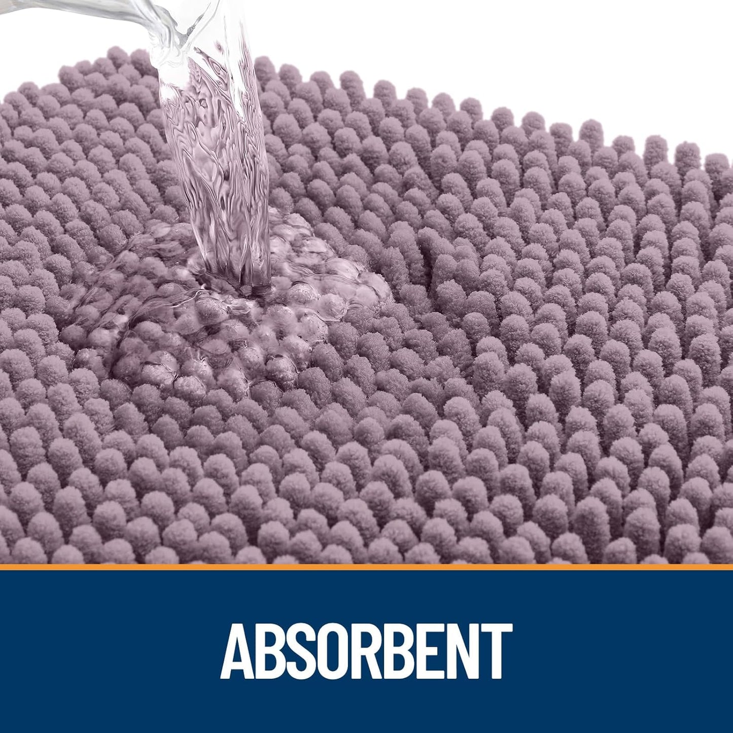 OLANLY Dog Door Mat for Muddy Paws 47x20, Absorbs Moisture and Dirt, Absorbent Non-Slip Washable Doormat, Quick Dry Chenille Mud Mat for Dogs, Entry Indoor Entryway Carpet for Inside Floor, Deep Plum