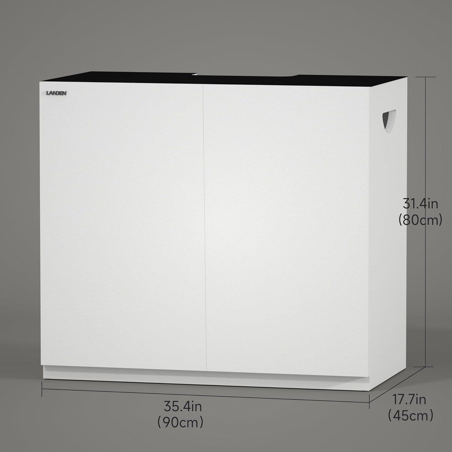 LANDEN Aquarium Stand and Cabinet, for up to 44Gal Tank, Fish Tank, Nano Foam Leveling Mat Included, Contemporary and Simple Design, Wooden Matte White Painted W35.5xD17.7xH31.49in (Stand Only)