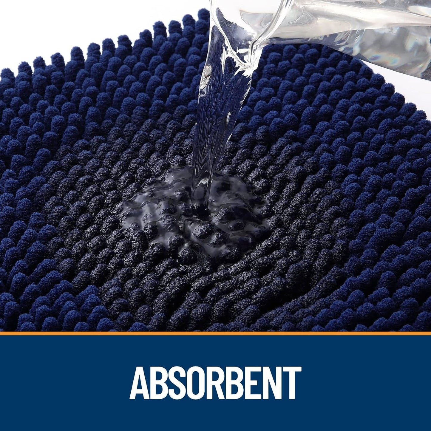 OLANLY Dog Door Mat for Muddy Paws 48x30, Absorbs Moisture and Dirt, Absorbent Non-Slip Washable Doormat, Quick Dry Chenille Mud Mat for Dogs, Entry Indoor Entryway Carpet for Inside Floor, Navy Blue