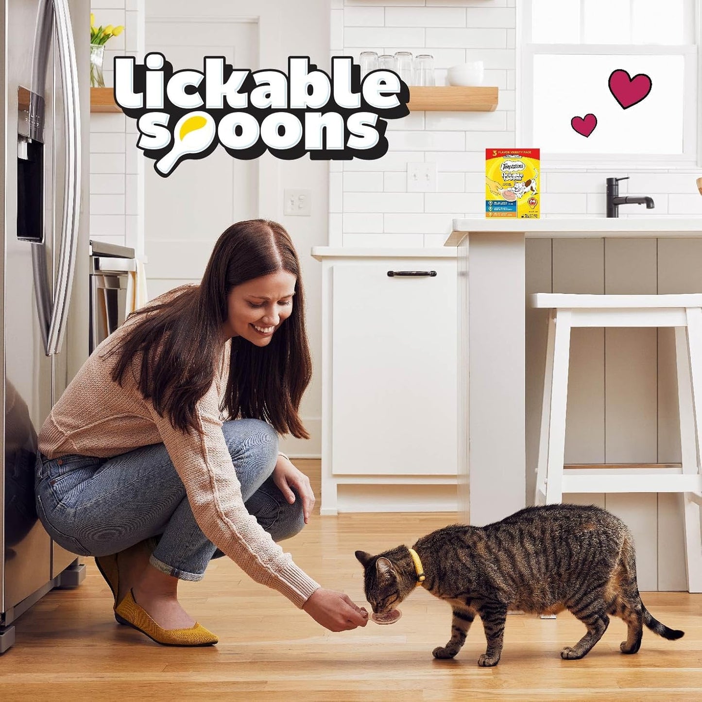 Temptations Lickable Spoons Adult Wet Cat Treat, 24 Spoons, Variety Pack
