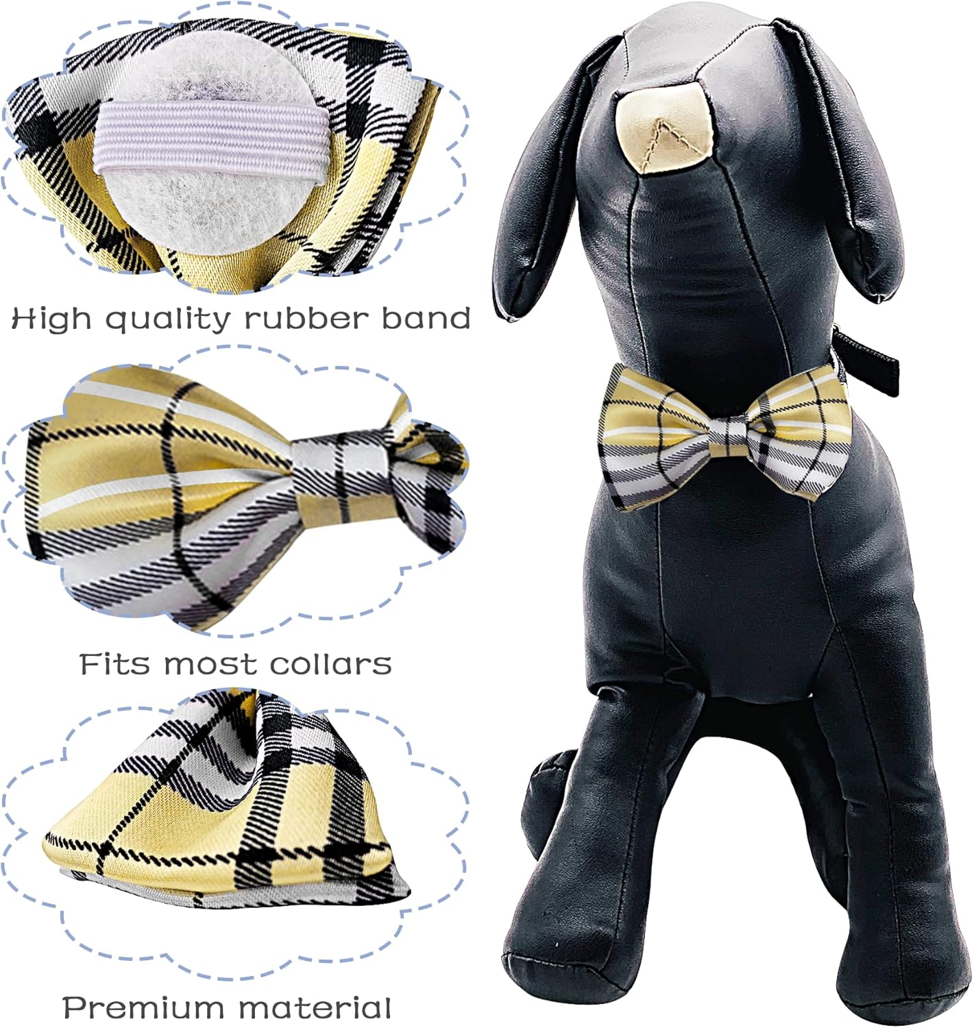 PET SHOW Pet Small Dogs Collar Embellishment Attachment Bow Ties Puppies Cats Collar Charms Accessories Slides Bowties for Birthday Wedding Parties Assorted A Style Assorted B Styles Pack of 5