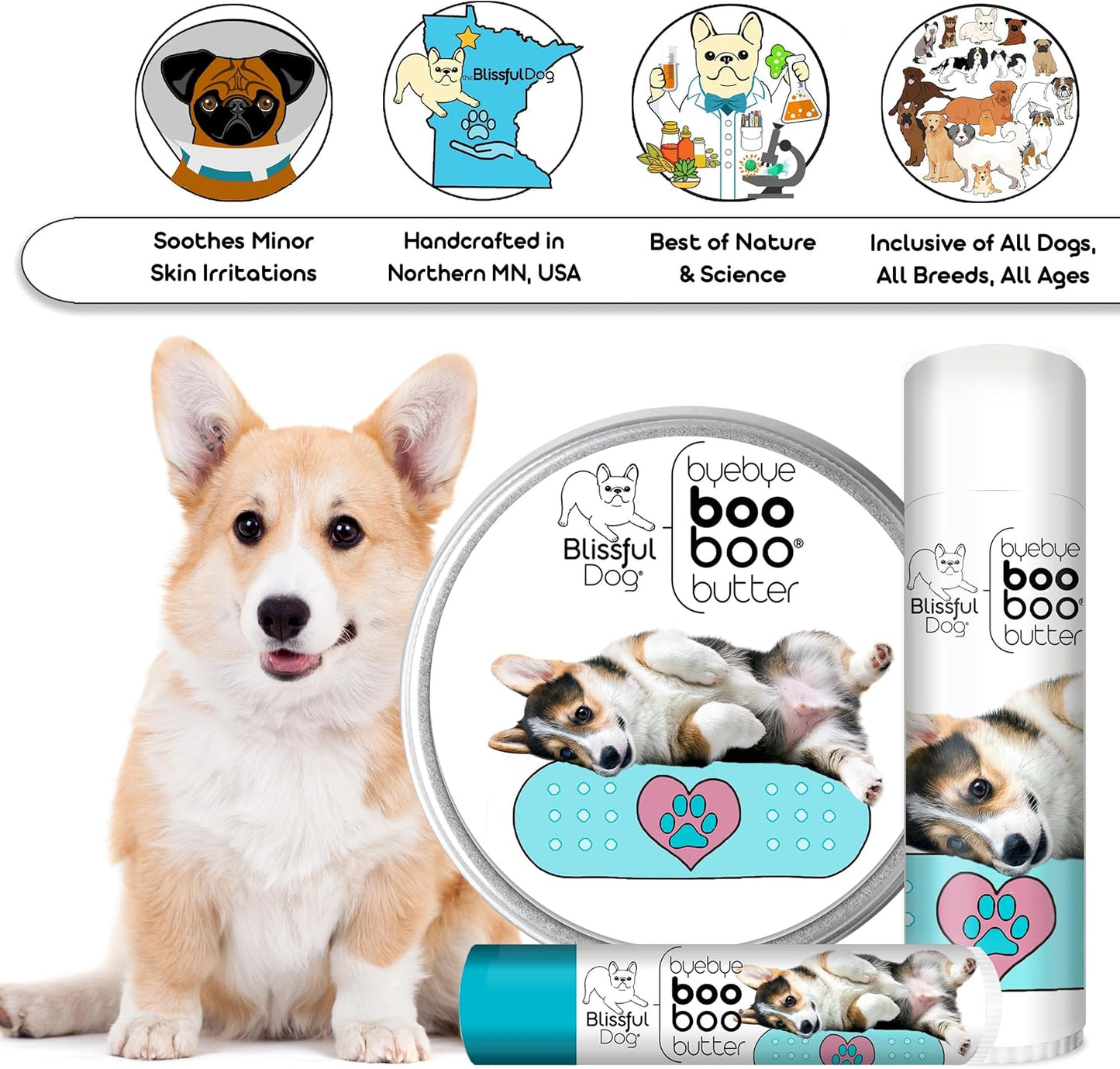 The Blissful Dog .50 oz Tube Corgi Booboo Butter