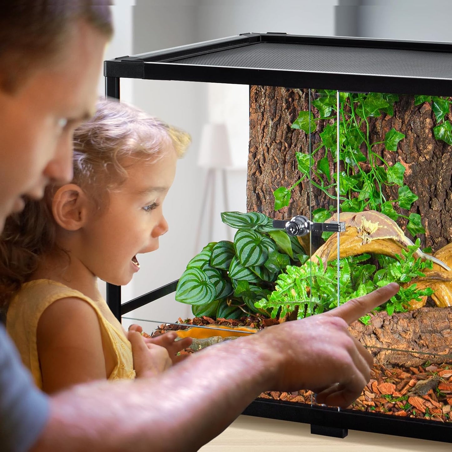 50 Gallon Reptile Tank, Glass Reptiles Terrarium 36" x 18" x 18", Sliding Door, Top Ventilation, Cable Pass, Humidify Hole, Glass Reptile Cage Habitat for Bearded Dragon, Lizard, Snake, Gecko