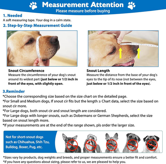 Mayerzon Dog Muzzle, Breathable Basket Muzzles for Small, Medium, Large and X-Large Aggressive Dogs Beagle German Shepherd Doberman, Cage Mouth Guard Stop Biting Chewing for Grooming Training