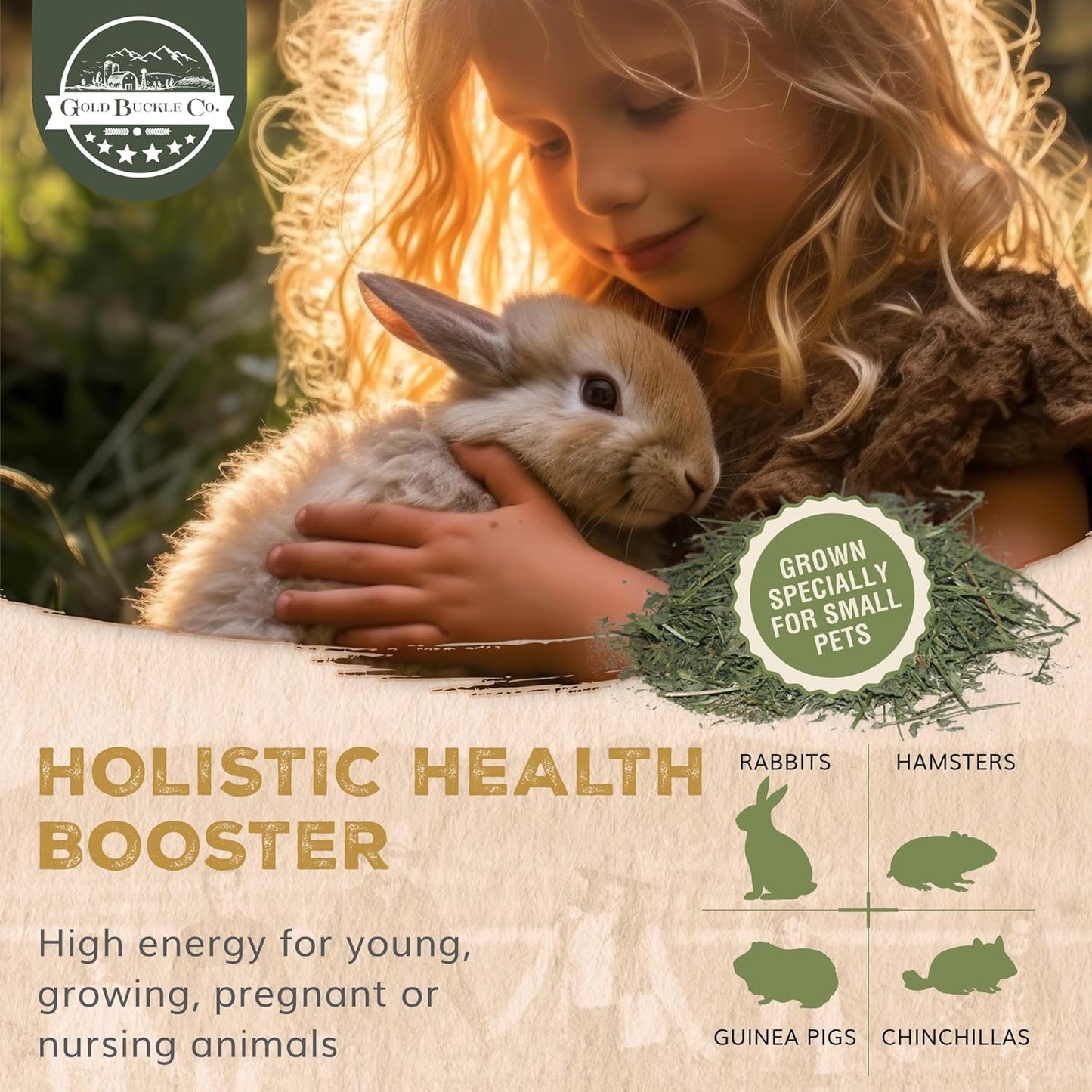 40lb Freshly Dried Organic Alfalfa Hay for Guinea Pigs, Rabbits, Chinchillas, Goats, Hamsters & Ferrets, Small Animal Food Rich in Protein & Fiber, Hand-Selected, Hand sorted, USA Grown