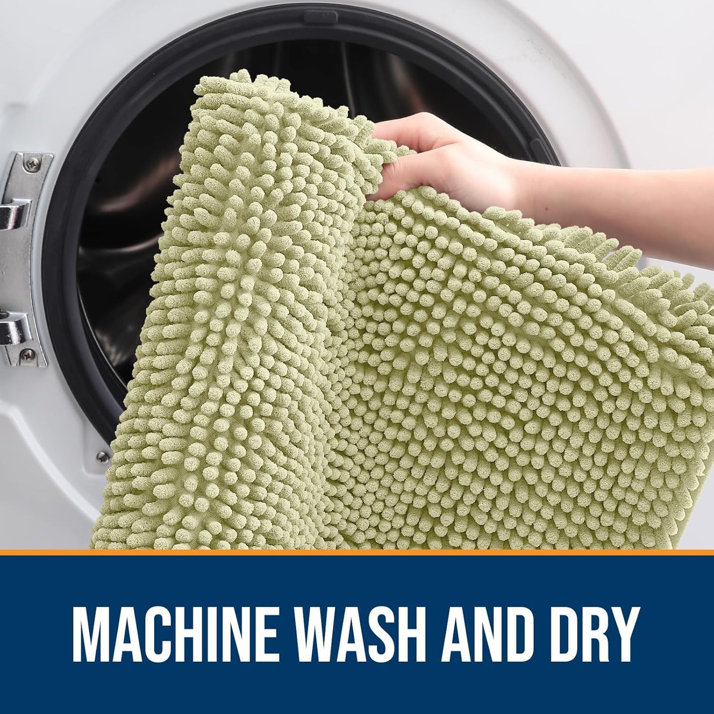 OLANLY Dog Door Mat for Muddy Paws 44x24, Absorbs Moisture and Dirt, Absorbent Non-Slip Washable Doormat, Quick Dry Chenille Mud Mat for Dogs, Entry Indoor Entryway Carpet for Inside Floor, Vanilla