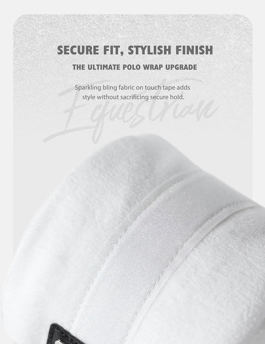 Harrison Howard Horse Polo Wraps Upgrade with Bling Leg Wraps for Horses 4-Pack Fleece Leg Wraps Stable Supplies White M