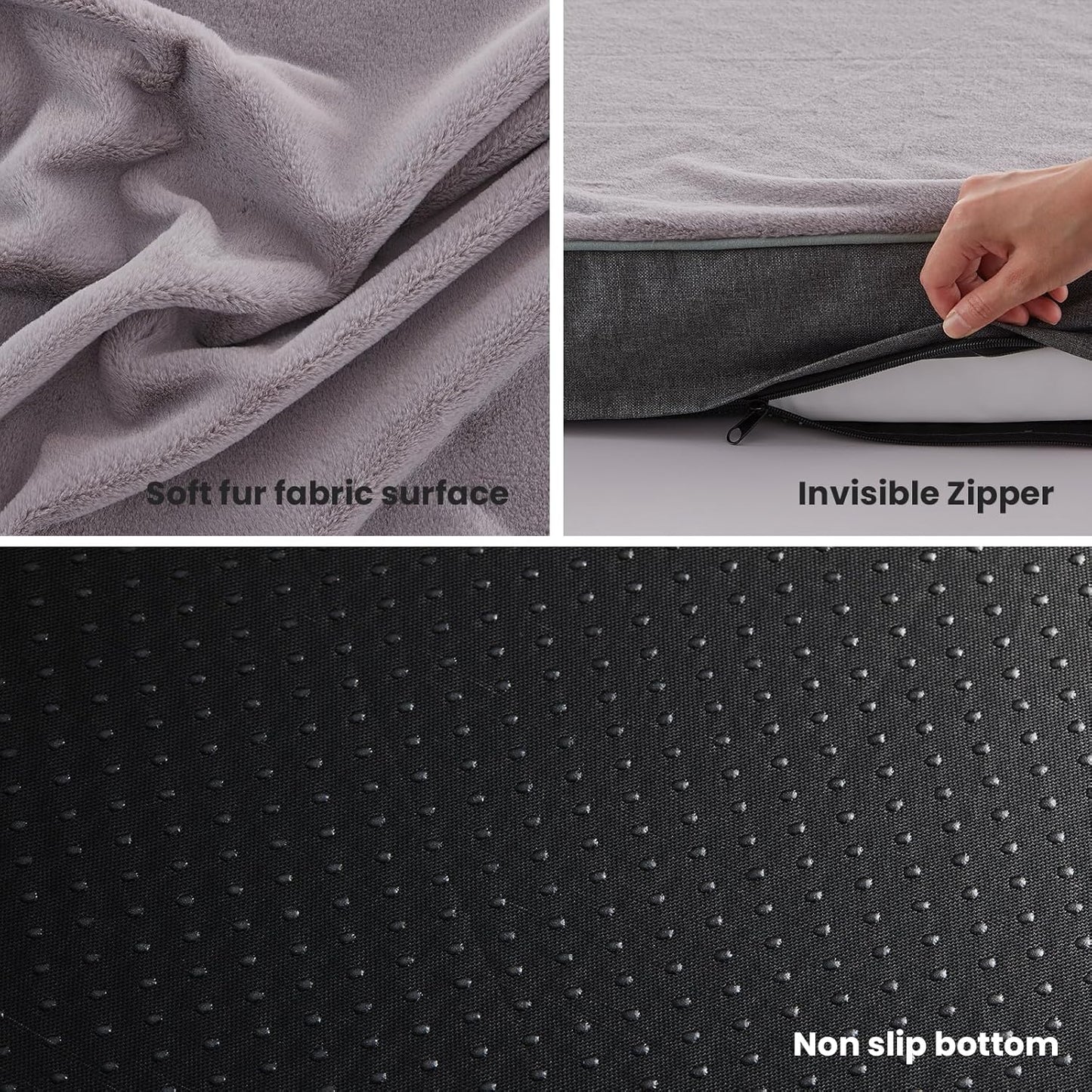 Orthopedic Memory Foam Dog Bed,Cooling Dog Beds for Large Dogs, Washable Pet Beds for Crate with Faux Fur Cover, Waterproof Lining, XL(41inch)