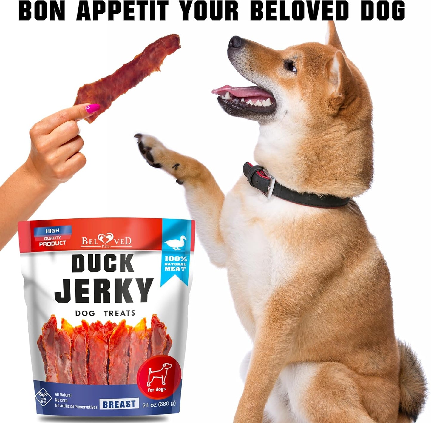 Dog Treats Duck Jerky 1.5 LB - Human Grade Pet Snacks - Natural High Protein Meat Dried Strips - Best Chews for Training Small & Large Dogs - Bulk Soft Pack