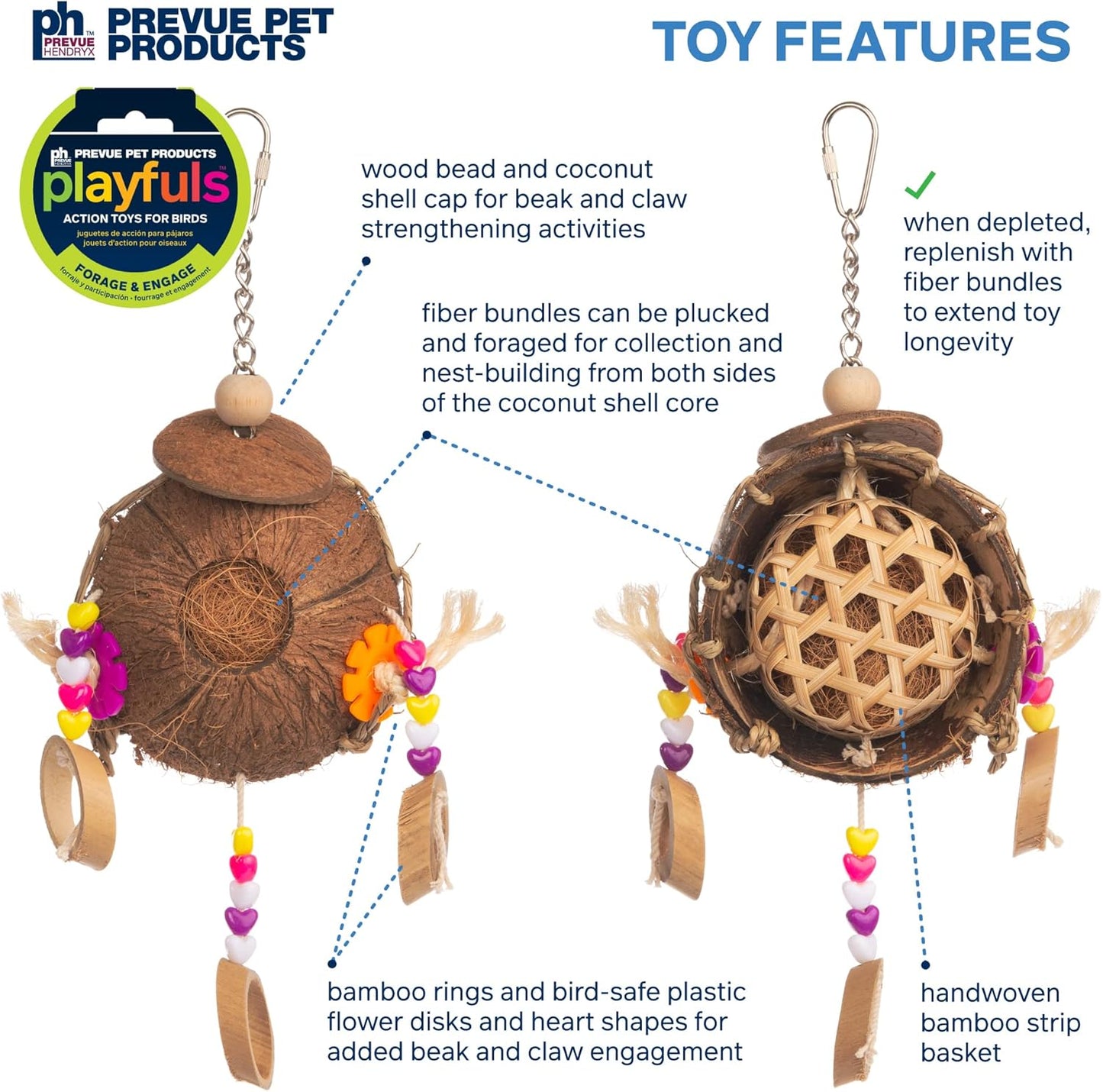 Pervue Pet Products Forage & Engage Thread Catcher Bird Toy 62514