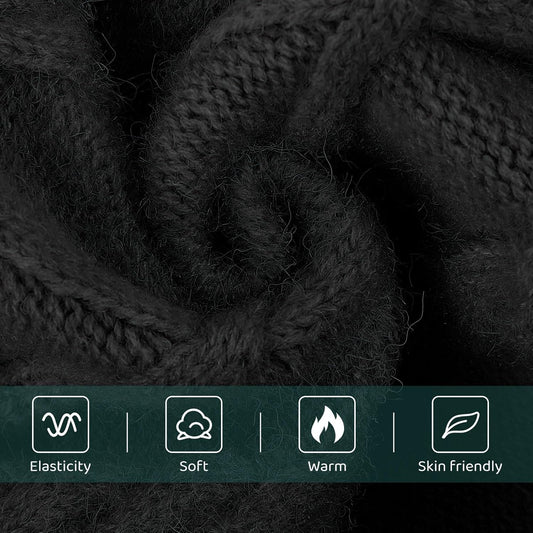 Queenmore Small Dog Pullover Sweater, Cold Weather Cable Knitwear, Classic Turtleneck Thick Warm Clothes for Chihuahua, Bulldog, Dachshund, Pug (Black, X-Large)