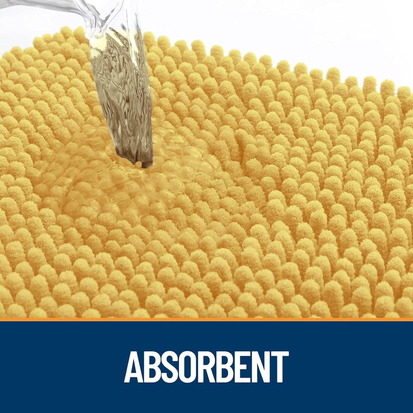 OLANLY Door Mat for Muddy Dog Paws 36x24, Ultra Absorbent Chenille Mud Doormat with Paw Print Design, Non-Slip Washable Doormat for Indoor Entryway, Quick-Dry Pet Bed Mats for Dirty Dogs, Yellow