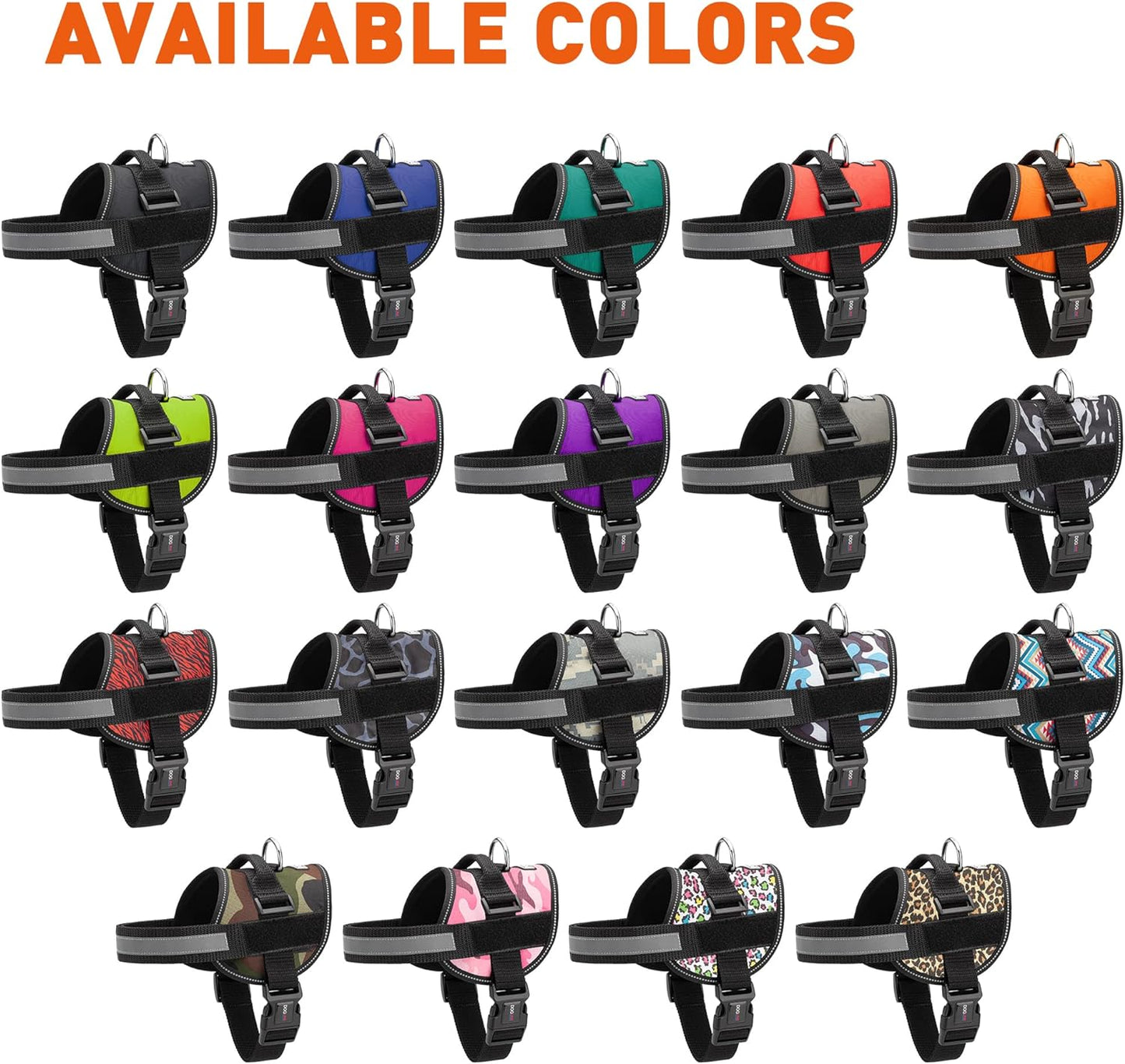 Dogline Dog Harness, Reflective No-Pull Adjustable Vest with Handle for Walking, Training, Service Breathable No - Choke Harness for Small, Medium or Large Dogs Room for Patches Girth 18 to 24 in Red