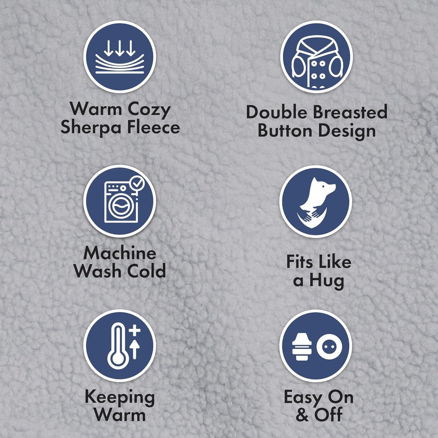 Spark Paws Teddy Dog Sweater, Sherpa Jacket Vest with Warm Fleece Lining, Winter Coat Suitable for Small Medium Large XL XXL Breeds - Grey - XL