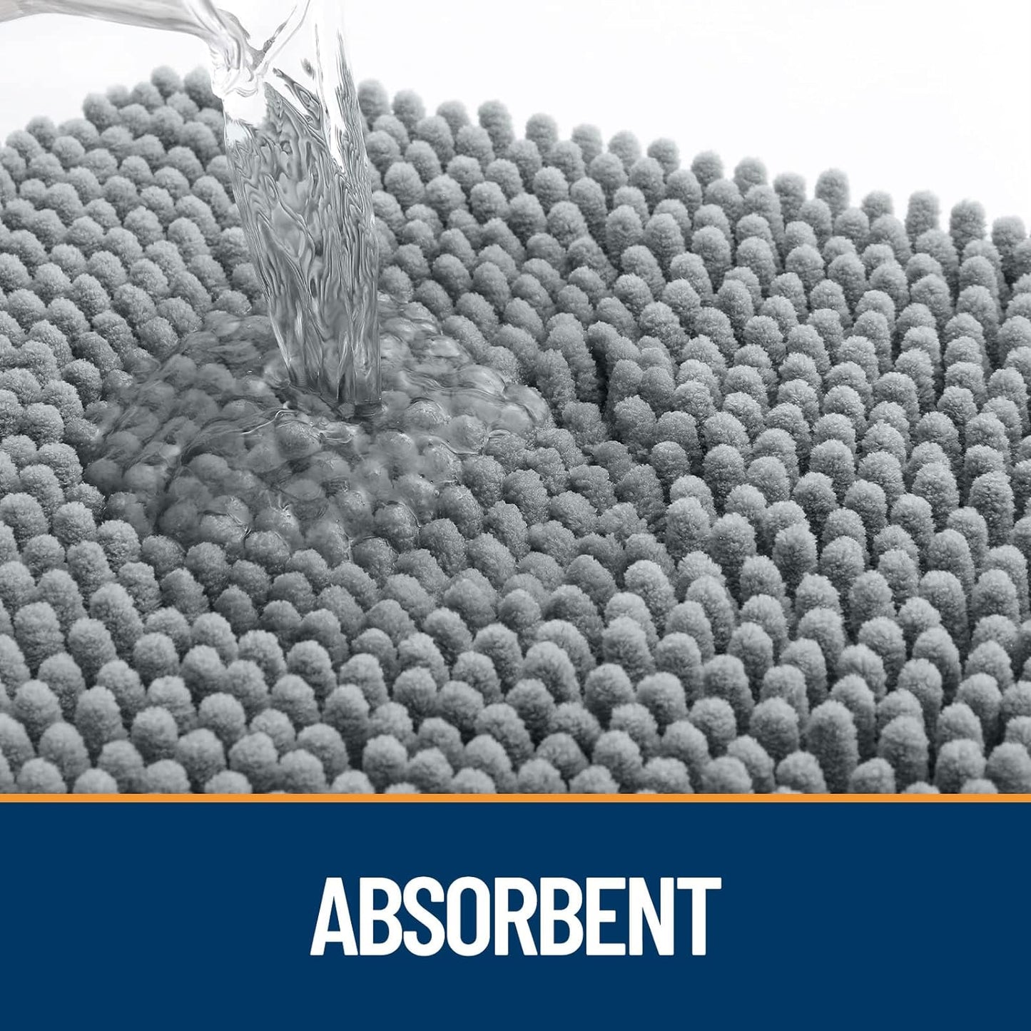 OLANLY Door Mat for Muddy Dog Paws 70x24, Ultra Absorbent Chenille Mud Doormat with Paw Print Design, Non-Slip Washable Doormat for Indoor Entryway, Quick-Dry Pet Bed Mats for Dirty Dogs, Grey