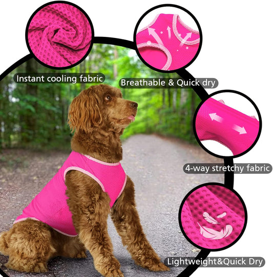 2 Pack Cooling Shirts for Dogs, Breathable Lightweight Dog Shirts for Large Dogs Girl, Sleeveless Sun Protection Shirts for Dog&Cat Puppy Vest Pet Apparel