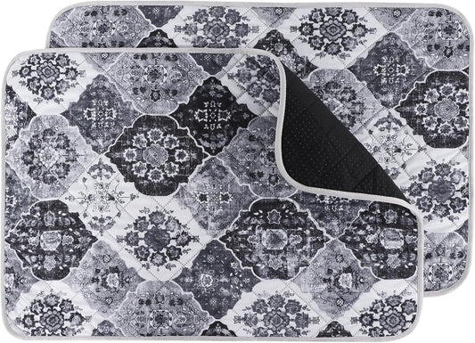 IEUUMLER Washable Pee Pads for Dogs, 2 Pack Reusable Pee Pads for Dogs Non-Slip Grip, Super Absorbent Waterproof Puppy Pads for Potty Training, Playpen, Crate, Whelping Box EU011 Black Grey, 30x20