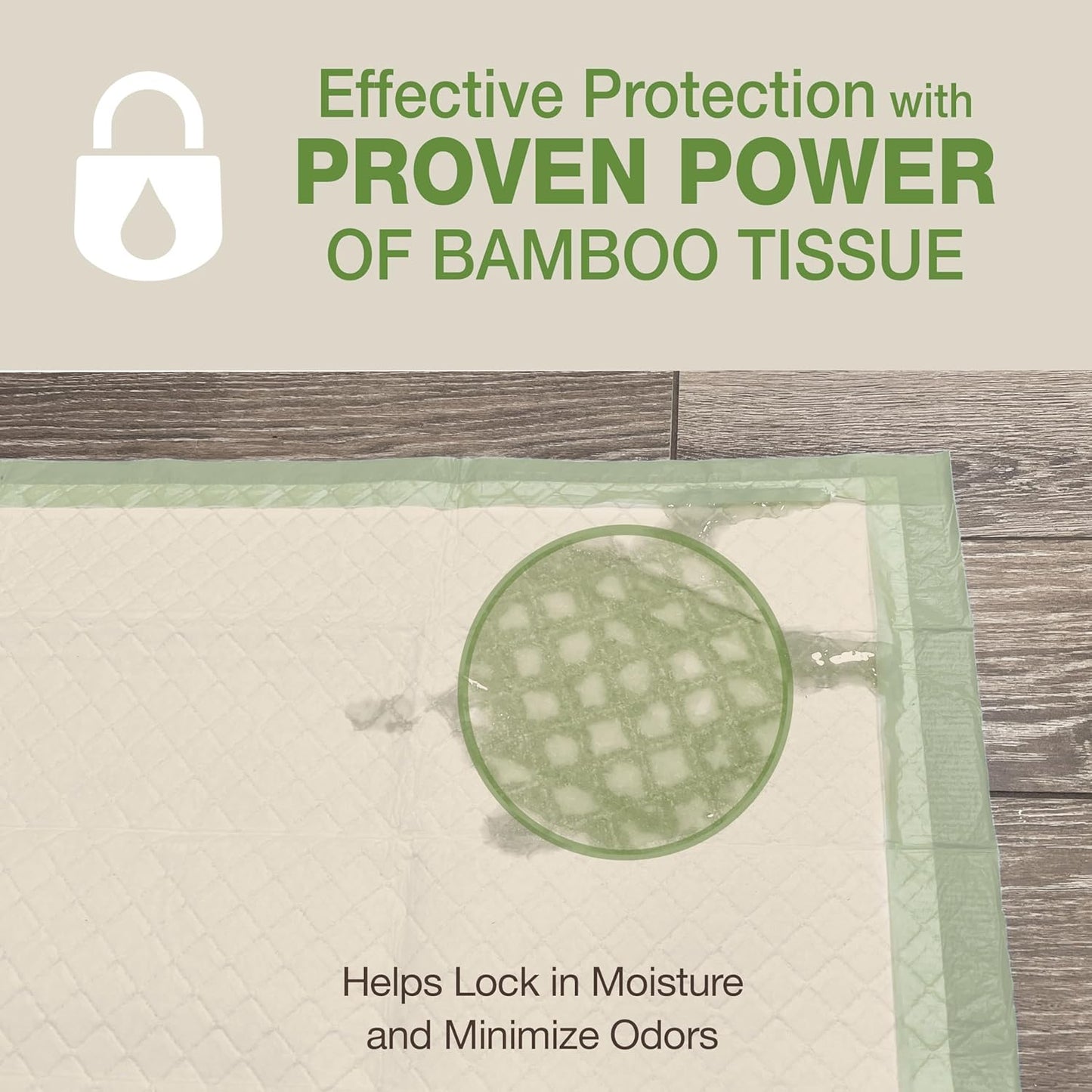 Four Paws Wee-Wee Superior Performance Bamboo Pee Pads for Dogs, Earth Friendly Dog & Puppy Potty Training Pads, Crate Liners, Housebreaking Supplies, 22" x 23" (50 Count)