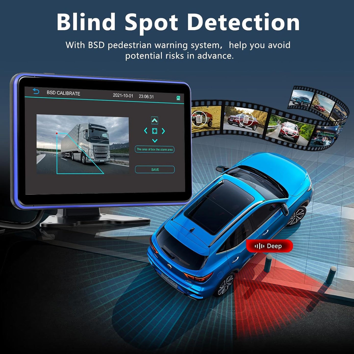 Hodozzy Backup Camera Monitor System,10.1 Inch IPS Reversing Monitor, 5 Split Screen with Five Waterproof Camera,IP68 Waterproof,Night Vision, Hard-Wired Backup Camera for Trucks/Bus/Trailer/RV