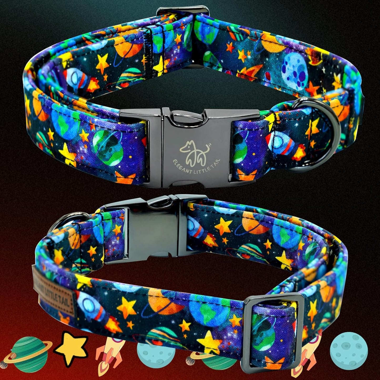 Elegant little tail Dog Collar, Boy Pet Collrs Blue Durable Soft Bowtie Dog Collar Adjustable Dog Collars for Small Medium Large Dogs