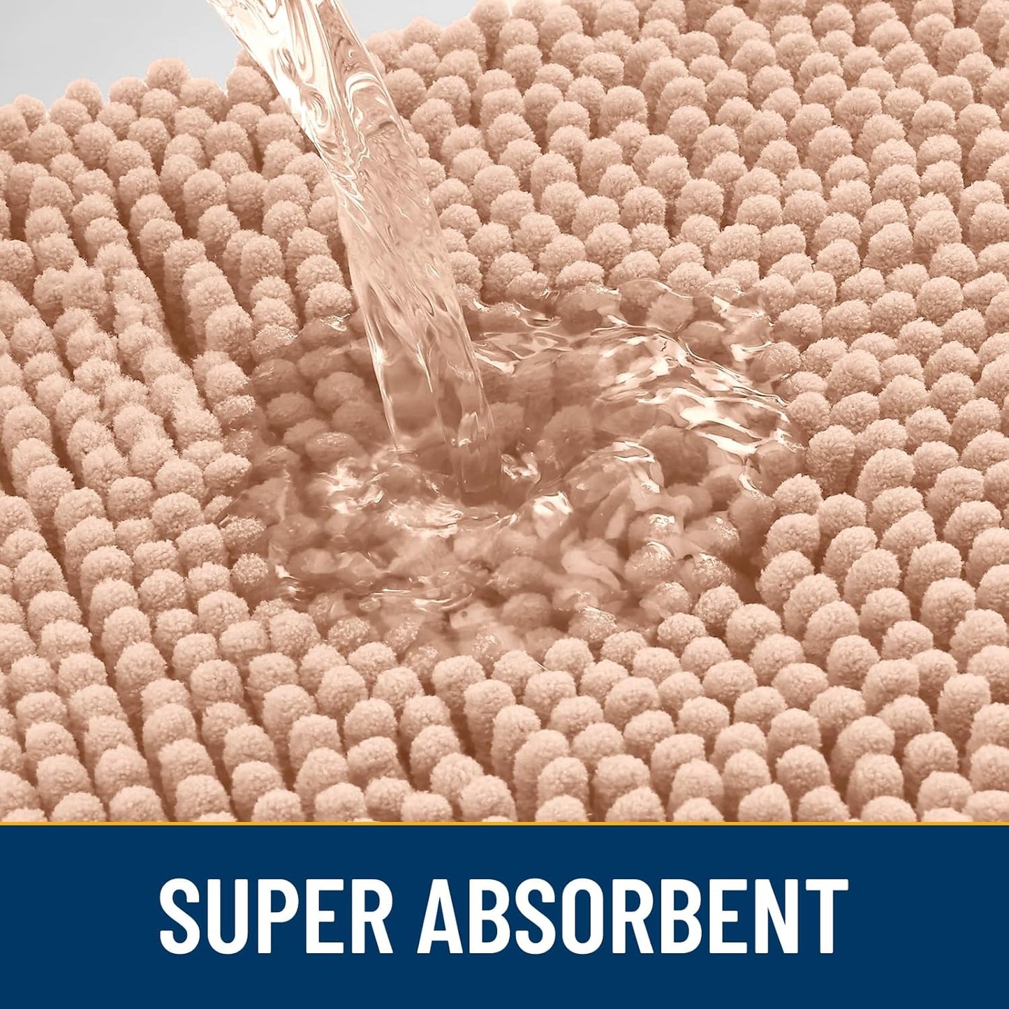 Smiry Dog Door Mat for Muddy Paws 24x16, Absorbs Moisture and Dirt Doormat, Non-Slip Washable Quick Dry Chenille Front Door Mat Indoor Entrance, Entryway Carpet for Inside Floor, Peach