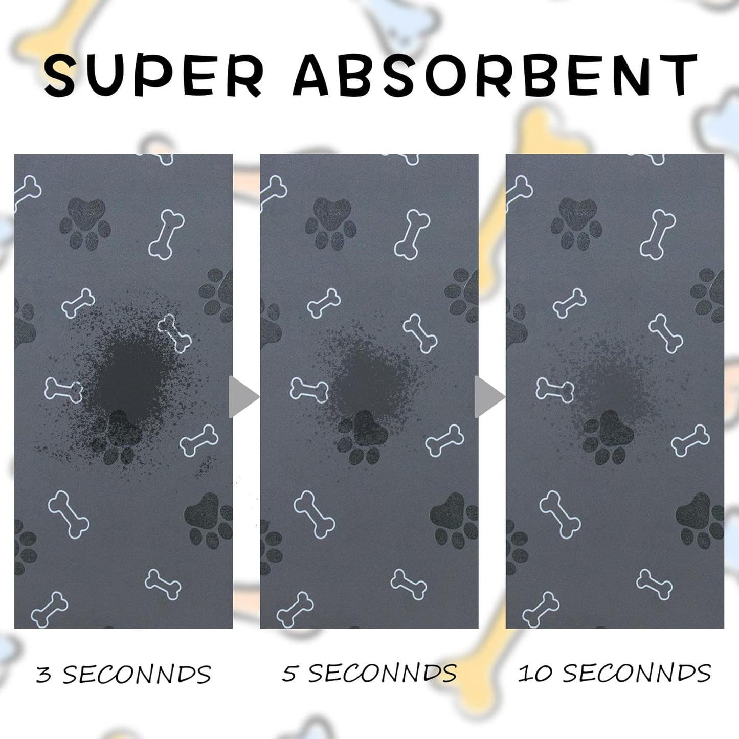 Pet Cat Dog Food Mat Non Slip Mat for Dog Water Bowl Mat Quick Dry Absorbent Cat Feeding Mat, 32 * 17 in, Dark Grey