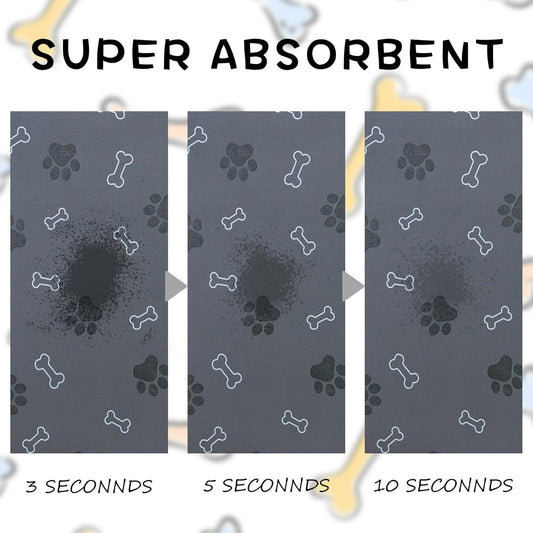 Pet Cat Dog Food Mat Non Slip Mat for Dog Water Bowl Mat Quick Dry Absorbent Cat Feeding Mat, 24 * 16.9 in, Black