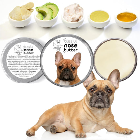 The Blissful Dog French Bulldog Black Masked Fawn Unscented Nose Butter - Dog Nose Butter, 4 Ounce