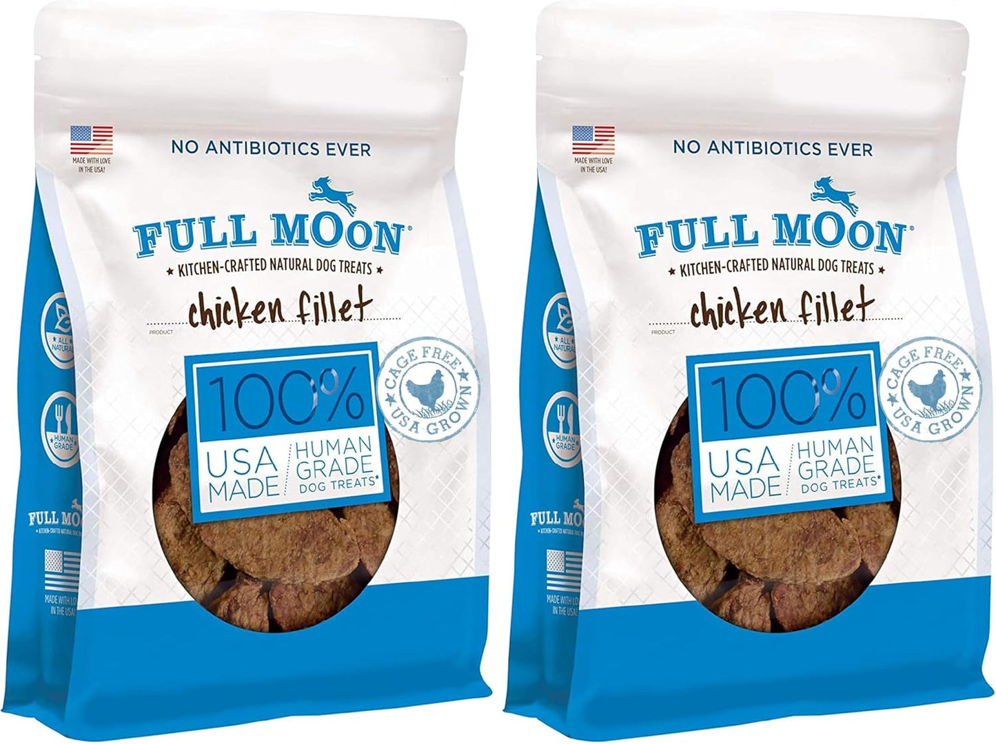 Full Moon Chicken Fillet Healthy All Natural Dog Treats Human Grade Made in USA 48 oz (Pack of 2)