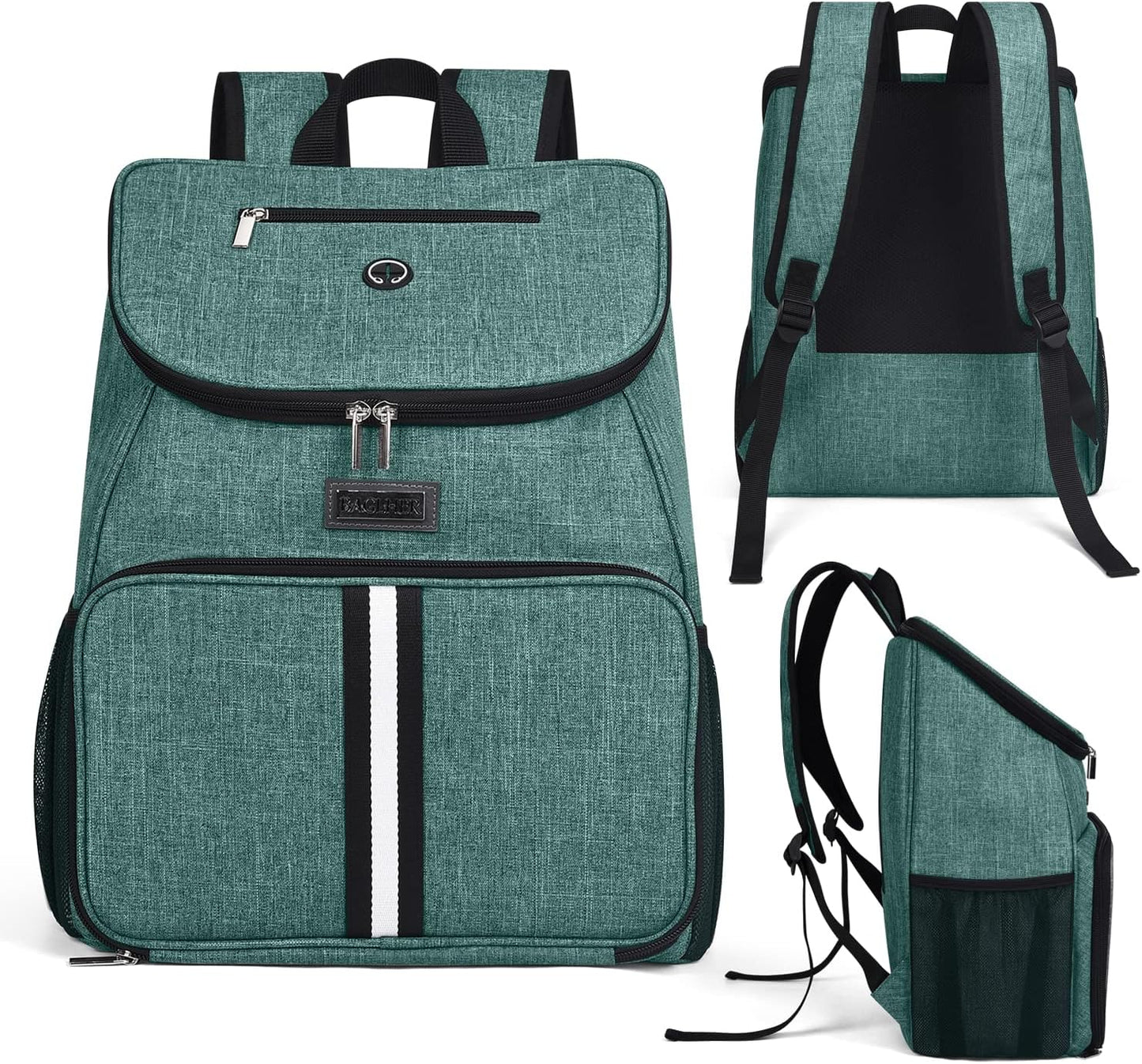 BAGLHER丨Dog Travel Bag, Airline Approved Pet Supplies Backpack, Dog Travel Backpack Accessories Set with 2 Silicone Collapsible Bowls and 2 Food Baskets. Green