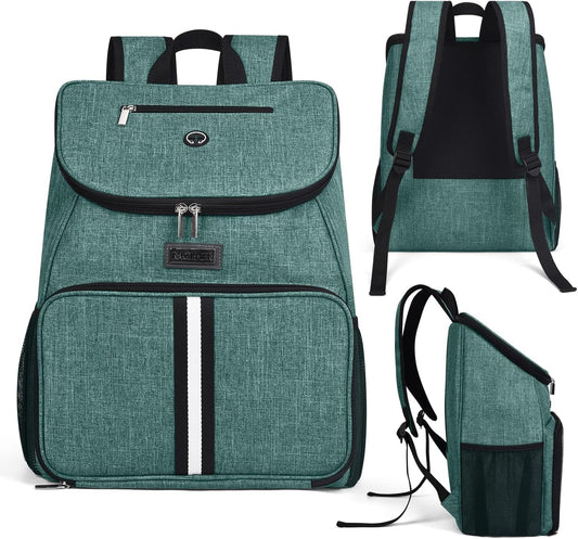 BAGLHER丨Dog Travel Bag, Airline Approved Pet Supplies Backpack, Dog Travel Backpack Accessories Set with 2 Silicone Collapsible Bowls and 2 Food Baskets. Green