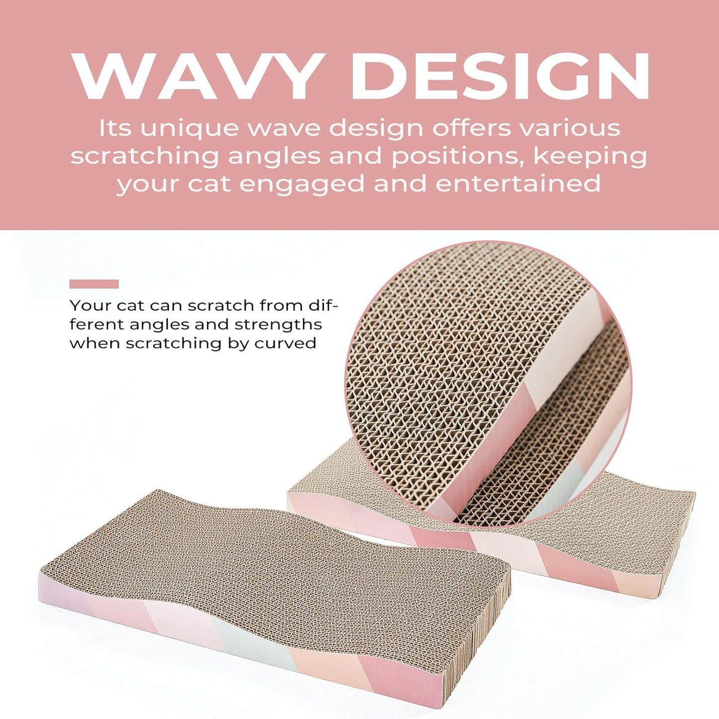 Cat Scratch Pad Cardboard cat scratchers for Indoor Cats Reversible Large Wide Corrugated with Catnip(1pcs)