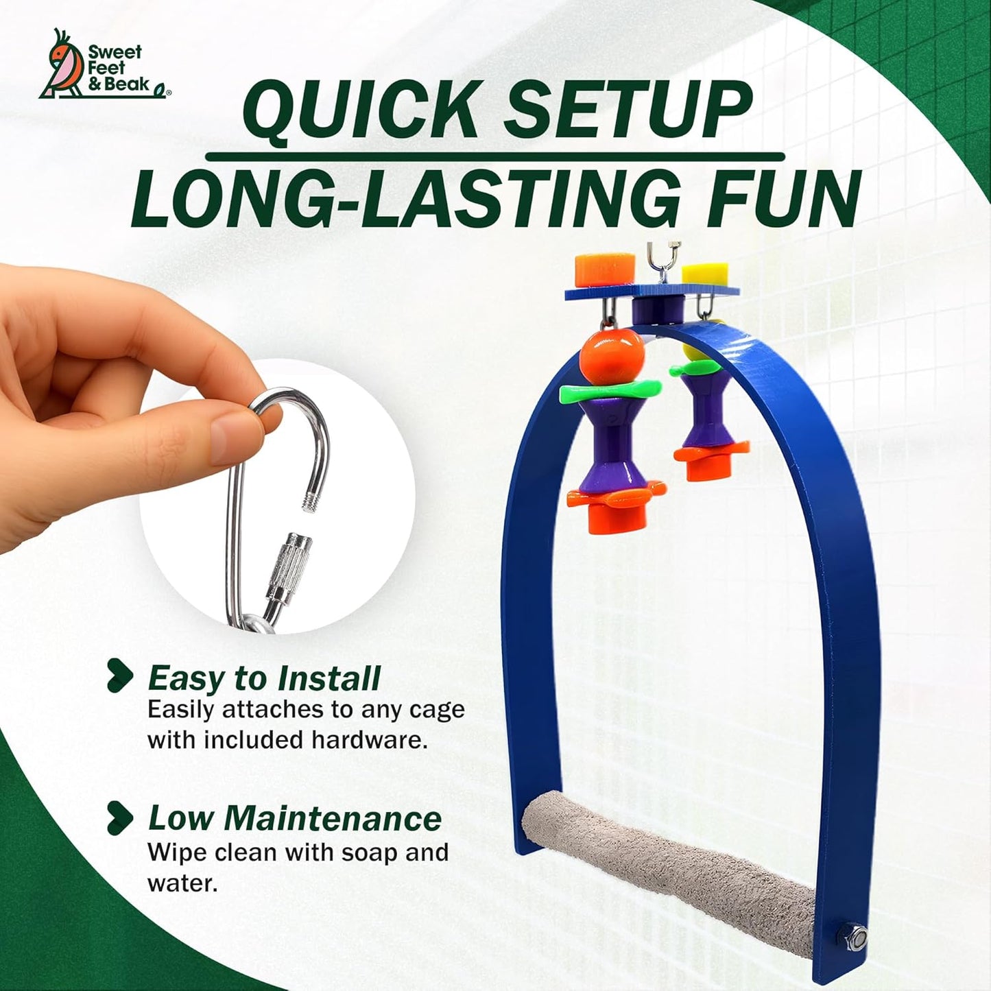 Large Whirly Bird - Perfect Cage Toy Stimulates Visual and Physical Activity - Safe, Non-Toxic, Cage Accessories for Large Birds