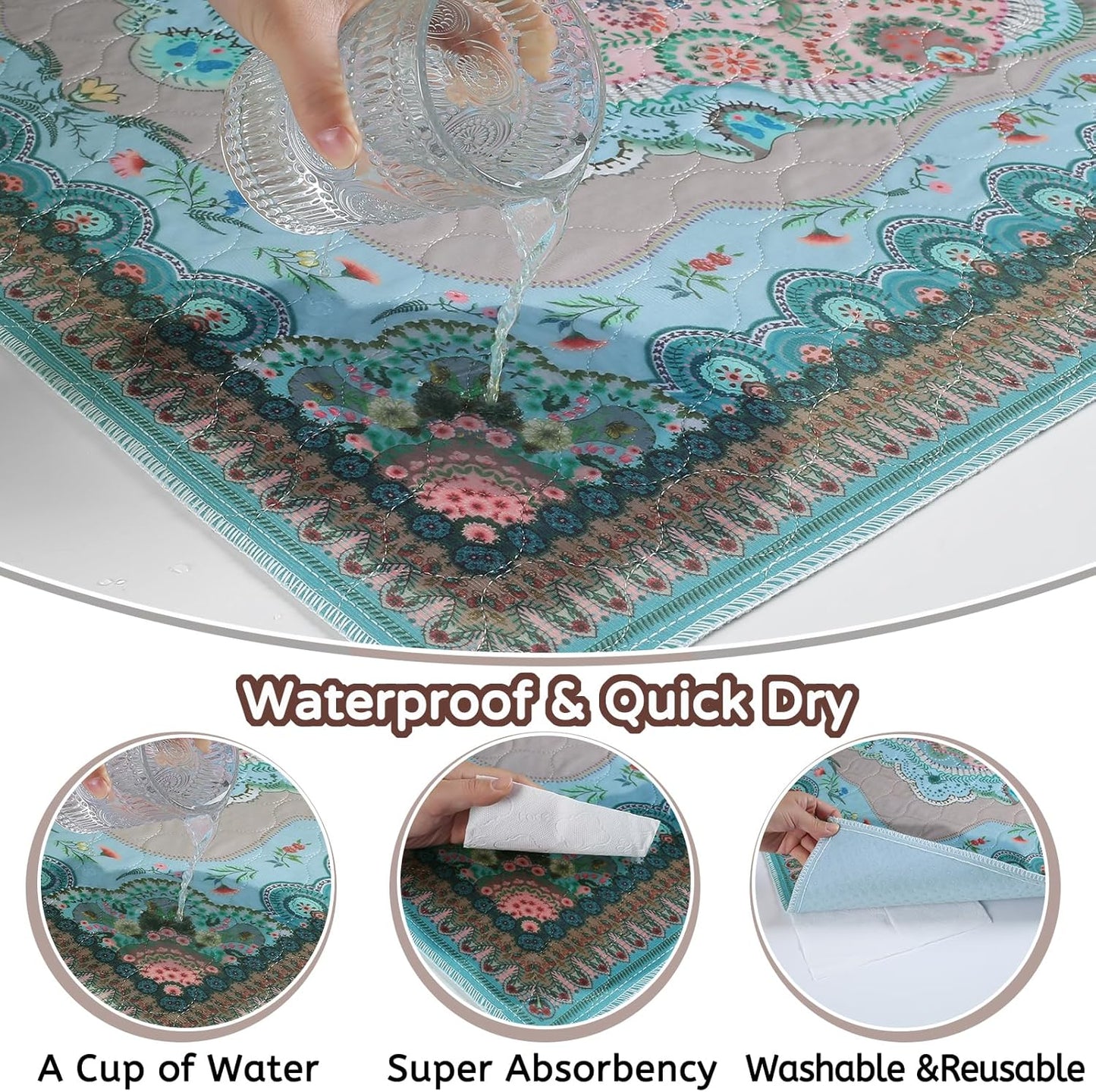 Washable Pee Pads for Dogs, 34"x36" 2 Pack Reusable Puppy Pads Pet Training Pads, Super Absorbent, 100% Waterproof Dog Pee Pads, Whelping, Housebreaking, Incontinence, for Playpen