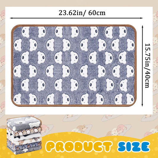 6 Pcs Guinea Pig Bedding Cage Liners Small Animal Flannel Blankets Sleep Mat Absorbent Reusable Pet Pee Bedding Pad Cover for Hamster Ferret Chinchilla Rabbit Hedgehog (16 x 24 Inch, Multi)
