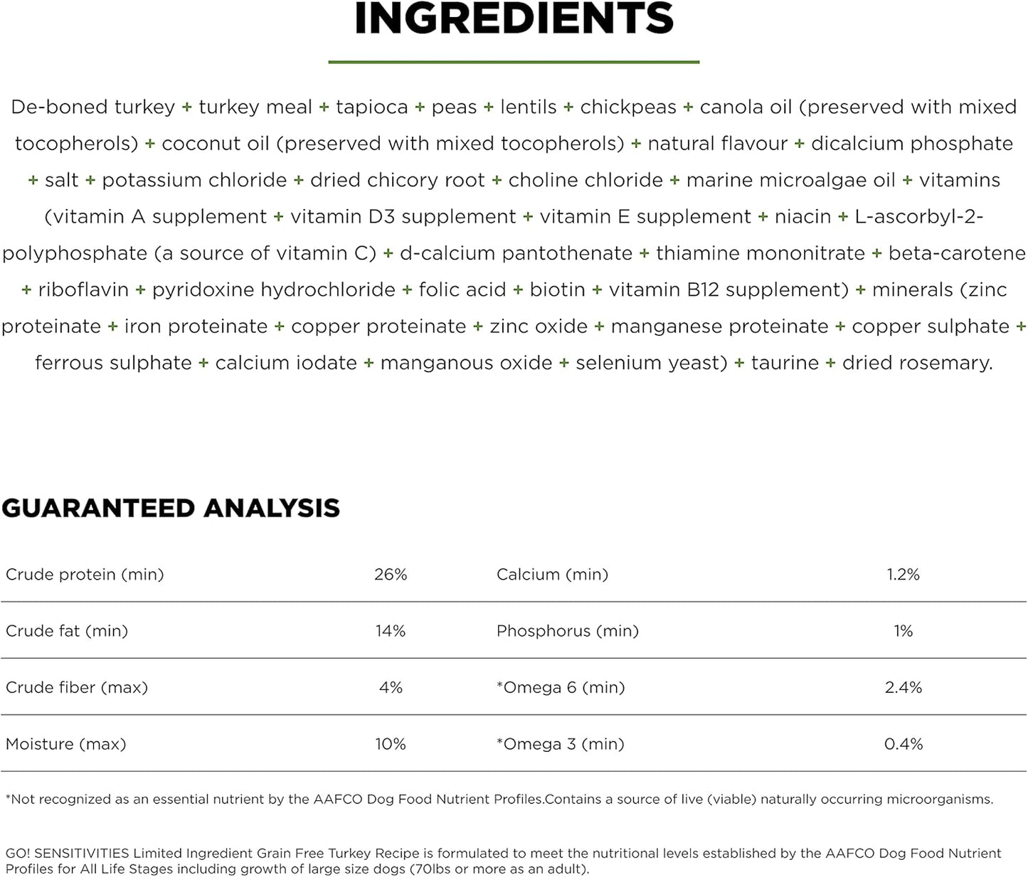 Go! Solutions Sensitivities Limited Ingredients, Grain-Free Dry Dog Food, Turkey Recipe for Sensitive Stomach, 12 lb Bag