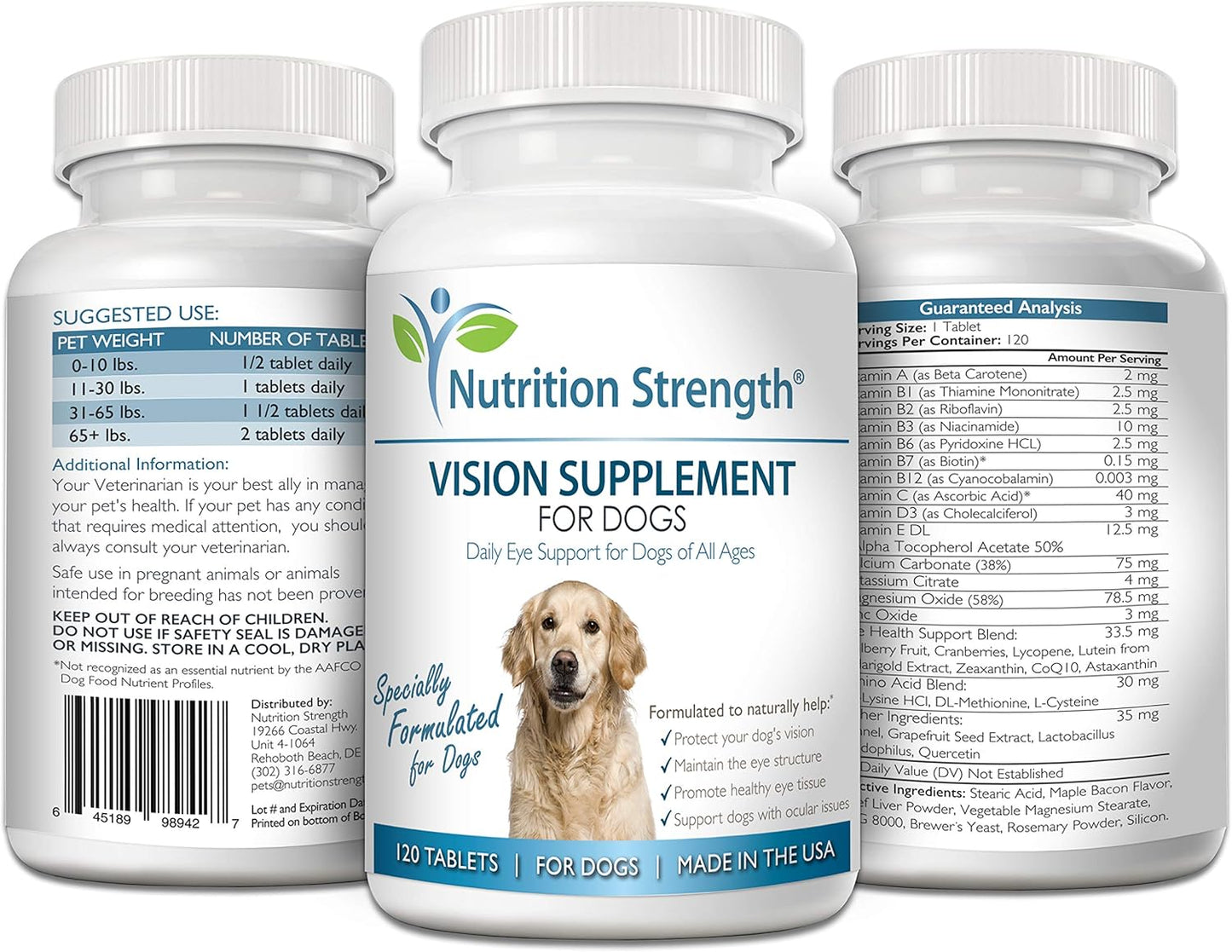 Eye Care for Dogs Daily Vision Supplement with Lutein, Zeaxanthin, Astaxanthin, CoQ10, Bilberry Antioxidants, Vitamin C, Vitamin E Support for Dog Eye Problems, 120 Chewable Tablets