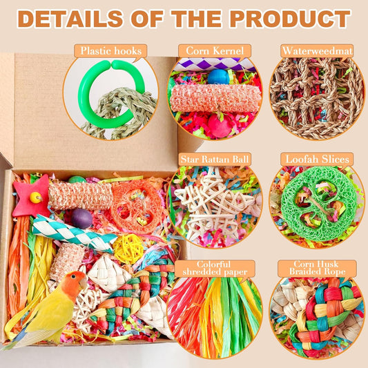 Bird Toys For Cockatiels, Tyotrbs Bird Toys For Conures Parakeet Toy BirdsToy For Parrots Birds Foraging Toy ParrotToys BirdCage Accessories Lovebird Cage Accessories for Small Birds