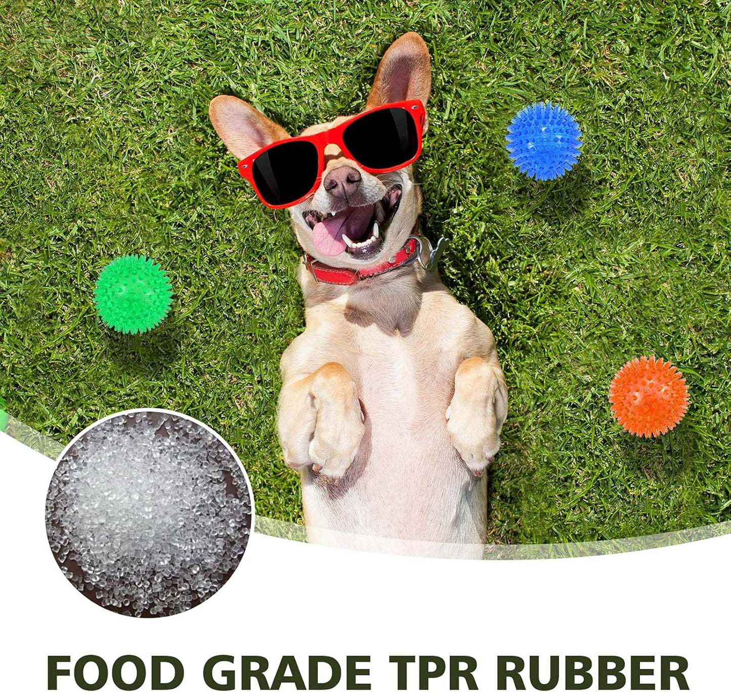 petizer 3-Pack 3.5” Squeaky Dog Toy Balls, Floating Dog Pool Balls, Spiky Dog Balls Water Toys, Durable Interactive Fetch Toys for Puppy, Dog Chew Toys for Teething (3.5", Medium/Large Dog)