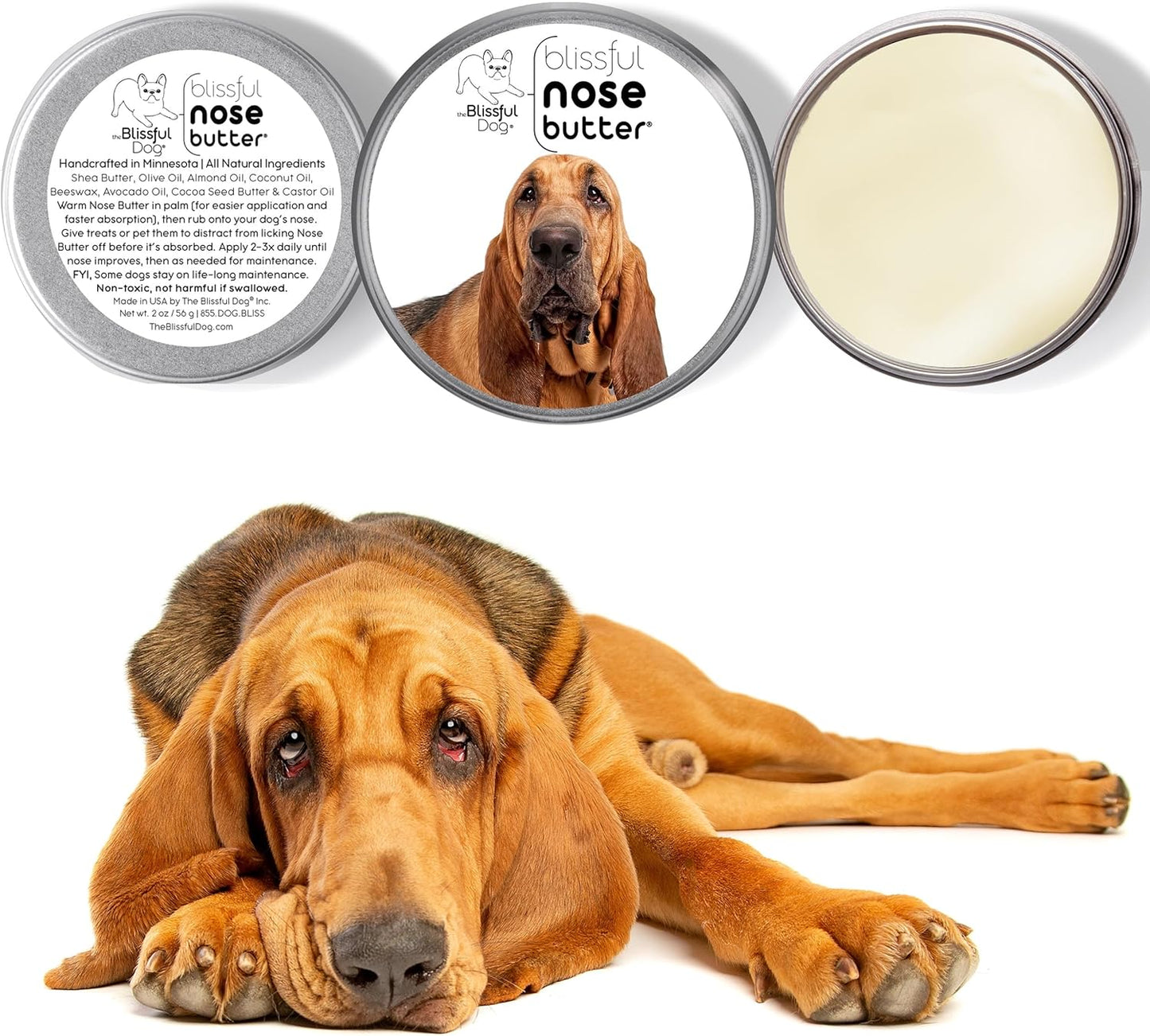 The Blissful Dog Bloodhound Unscented Nose Butter, 16oz
