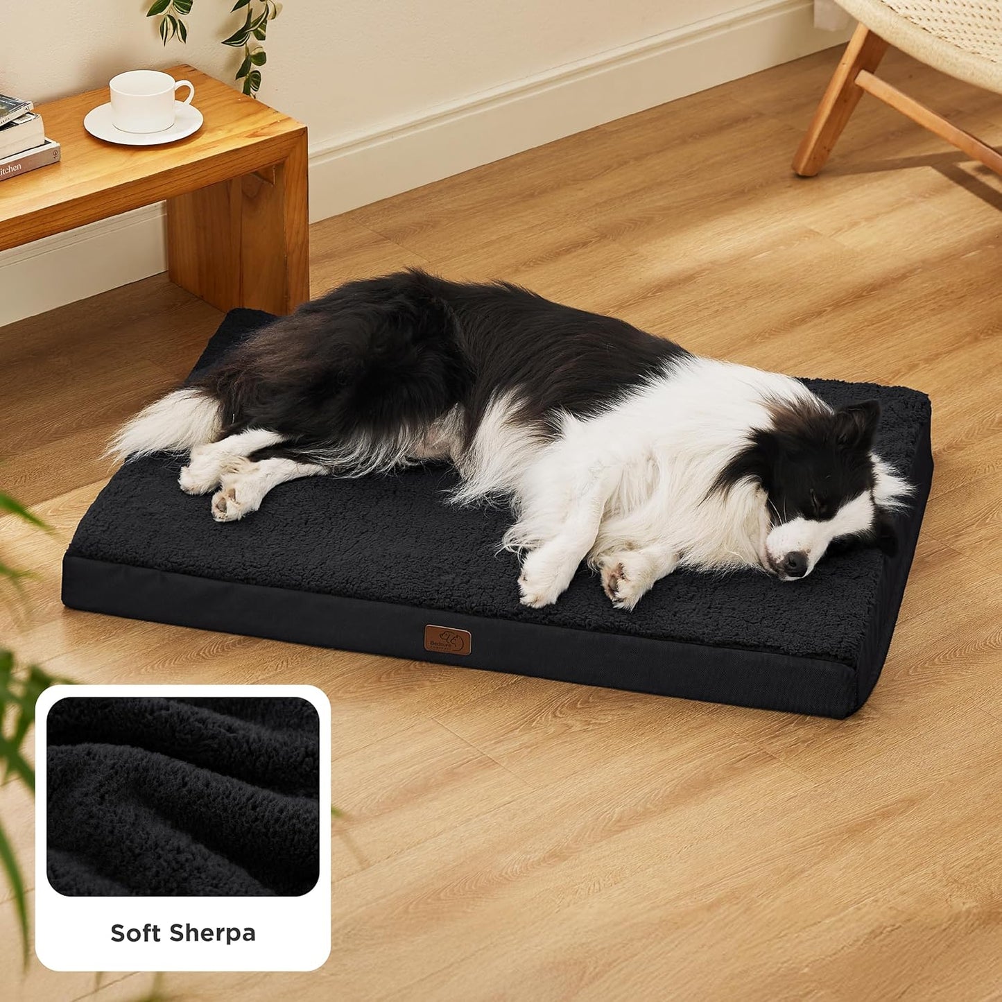 Bedsure Dog Bed for Large Dogs - Orthopedic Waterproof Puppy Beds with Removable Washable Cover, Egg Crate Foam Pet Mat, Suitable for Pet Up to 65 lbs