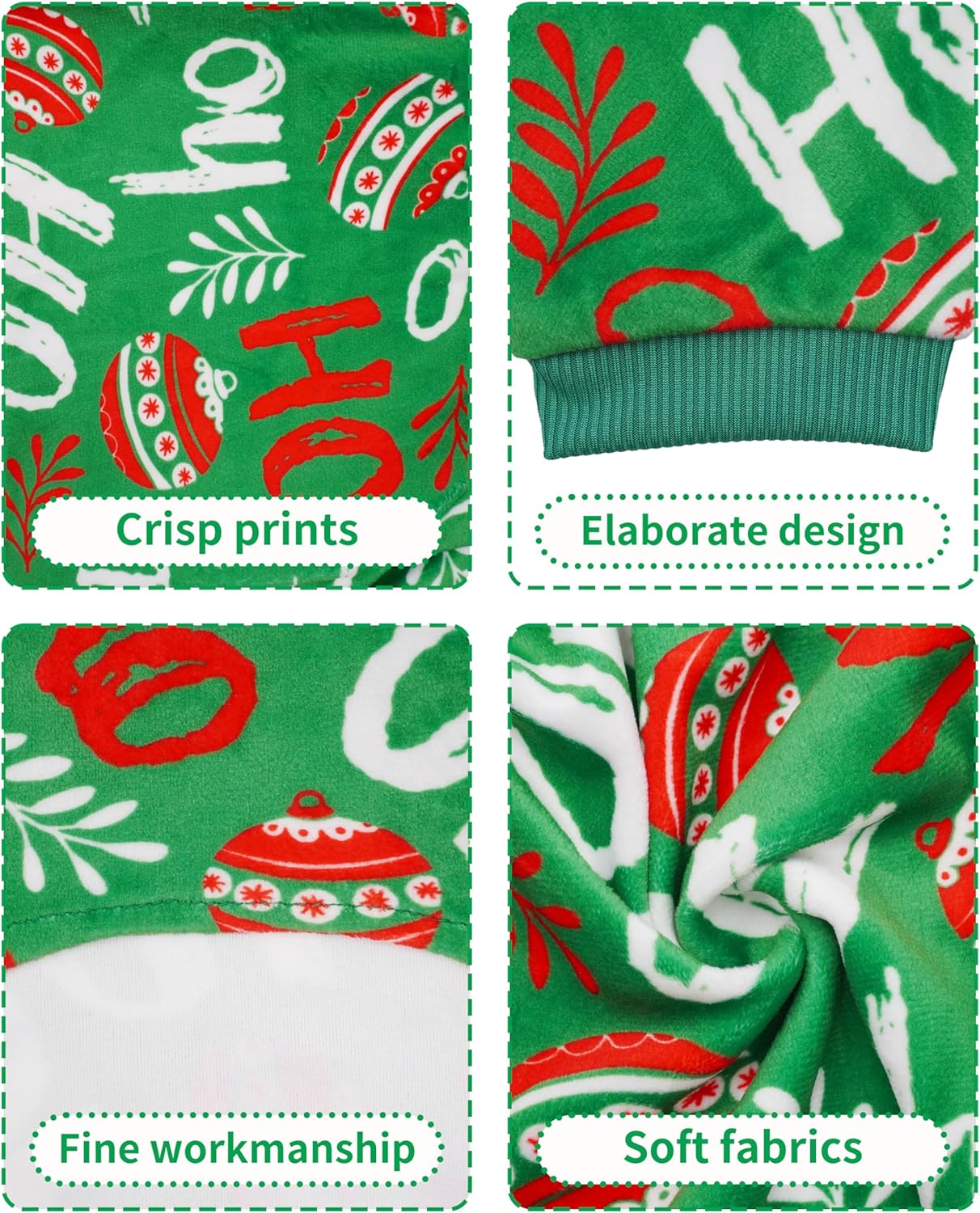 PET SHOW 4 Pack Small Dog Christmas Pajamas Holiday Dog Clothes for Medium Dogs Girl Boy Soft Stretchy PJs Xmas Jumpsuit Puppy Onesies Red Green Outfits with Sleeve Pets Dachshund Costume XL