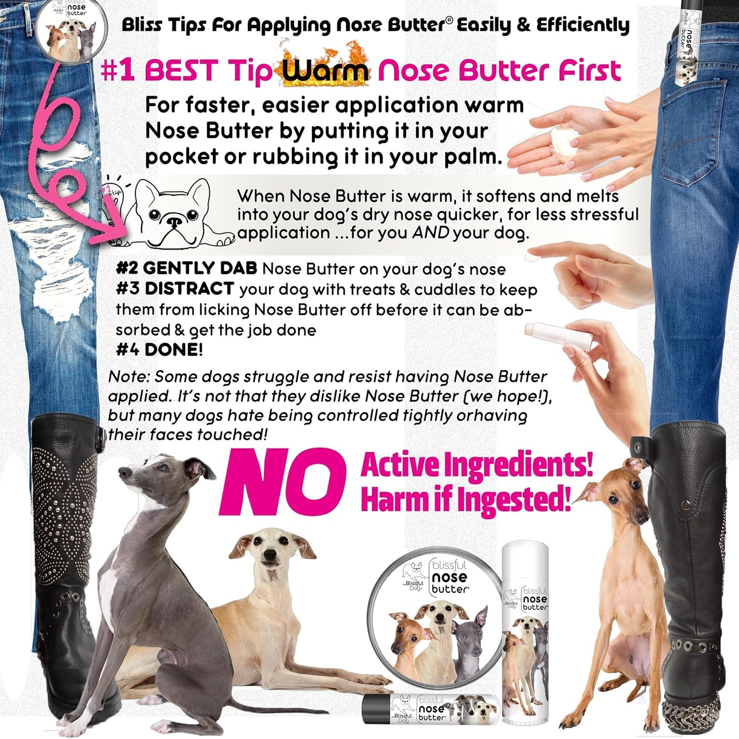 The Blissful Dog Italian Greyhound Unscented Nose Butter - Dog Nose Butter, 16 Ounce