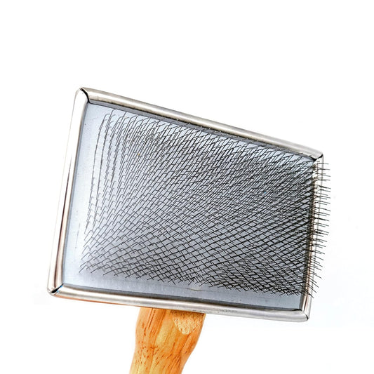 Pet Slicker Brush for Large Dogs, Wooden Handle with Stainless Steel Soft Pins, Gently Remove Tangled, Loose Undercoat and Mats Hair, Pet Grooming Brush Tool (8"), Wool Needle Felting Brush