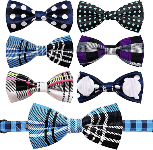 PET SHOW Pet Small Dogs Collar Embellishment Attachment Bow Ties Puppies Cats Collar Charms Accessories Slides Bowties for Birthday Wedding Parties Assorted A Style Pack of 5