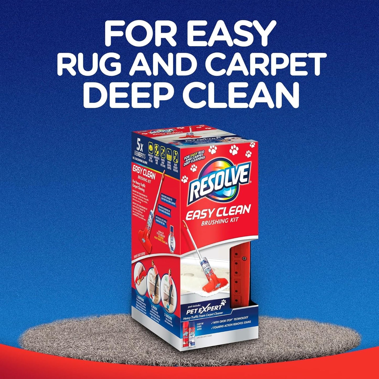 Resolve Pet Expert Easy Clean Carpet Foam Spray Refill, 2 Piece Set, Stain and Odor Remover Solution