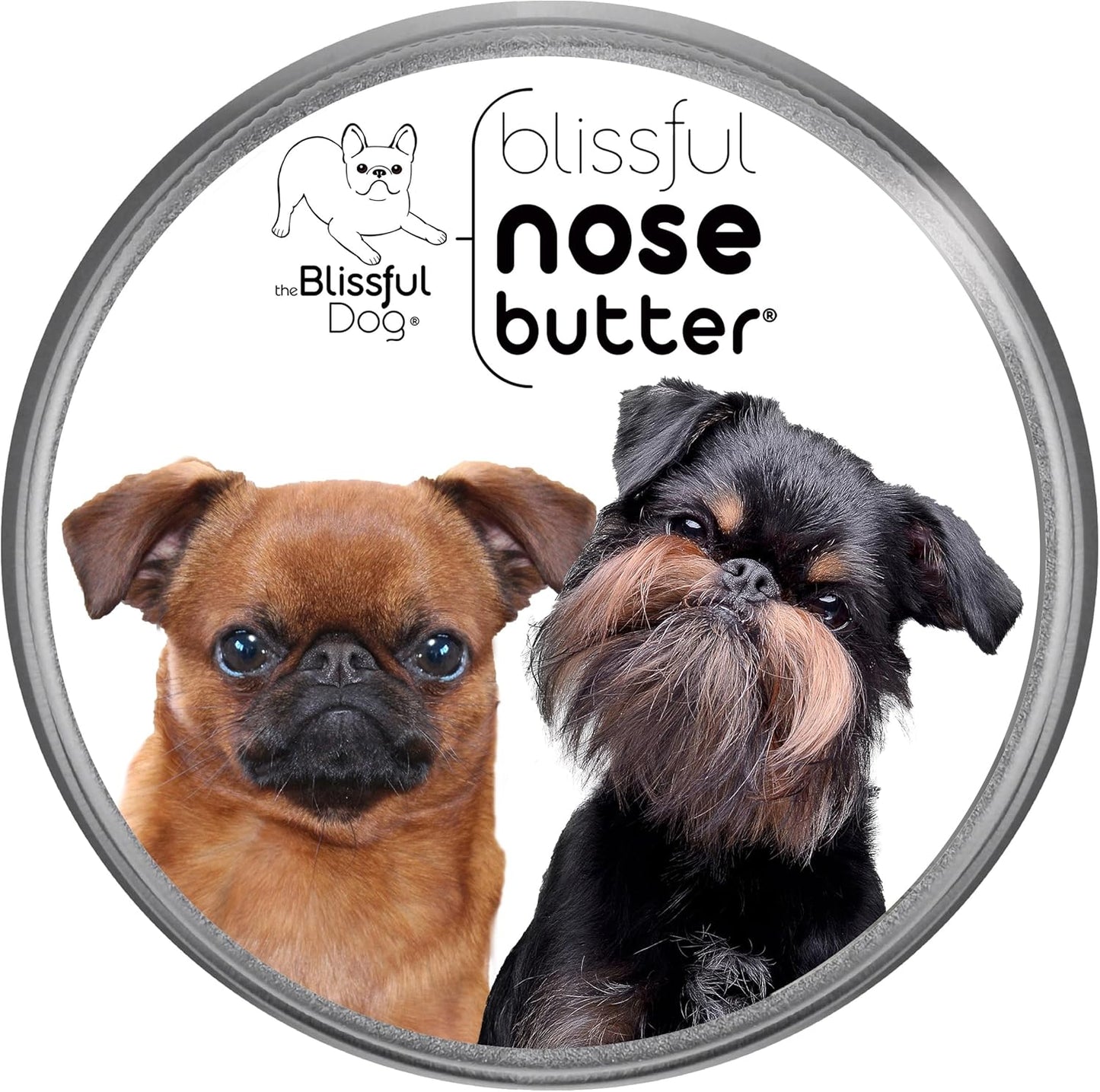 The Blissful Dog Brussels Griffon Nose Butter for Dry, Cracked Skin, Lick-Safe Dog Nose Balm with Moisturizing Shea Butter, Almond, Olive, and Essential Oils, Pet Supplies, Uncented, 8 oz.