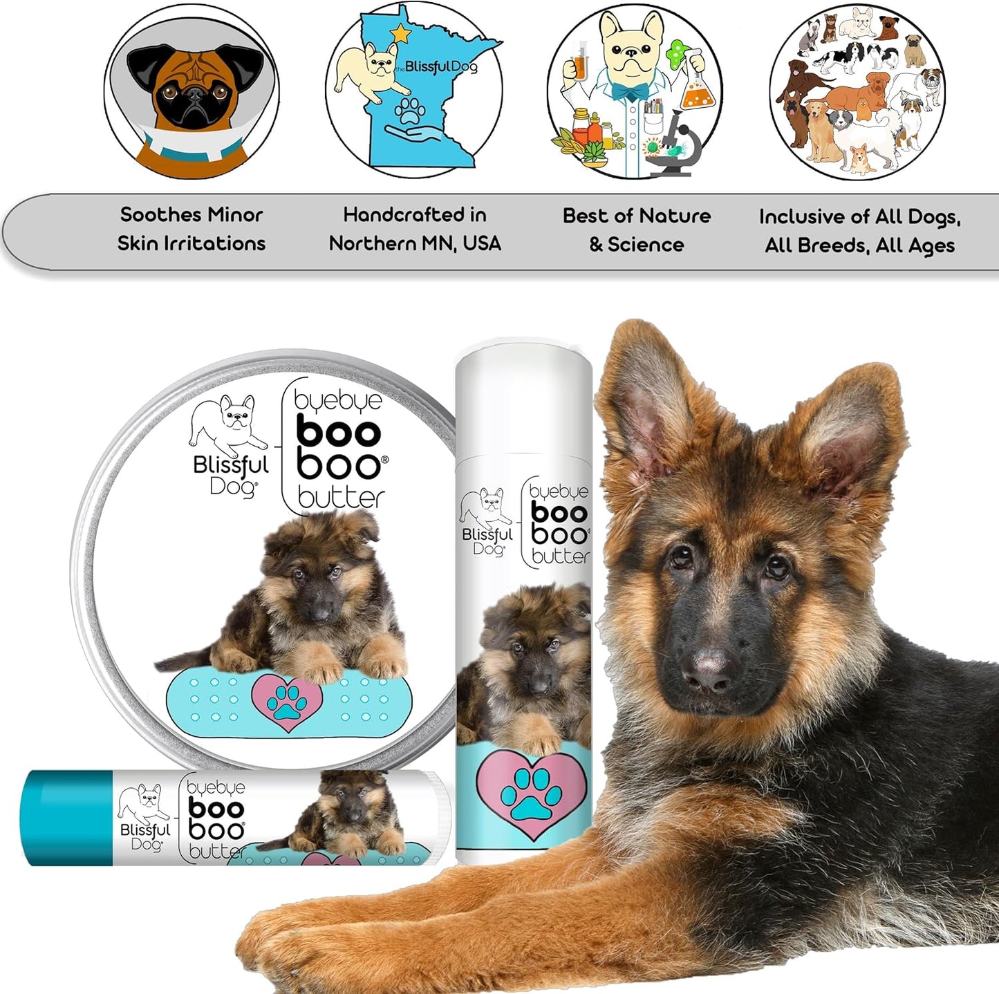 The Blissful Dog 2 oz TIN German Shepherd Booboo Butter